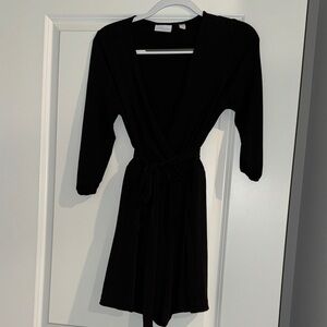 New York & Company Black Romper with Pockets